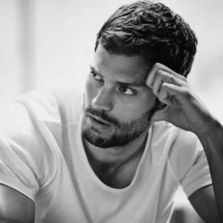 🔱 Jamie Dornan ator, homem, retrato, celebridade, preto e branco whatsapp sticker