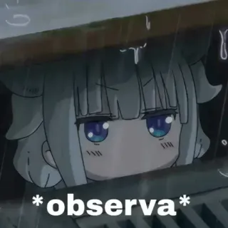 👀 observa Anime, Observación, Kawaii, Lindo, Mirada fija telegram sticker