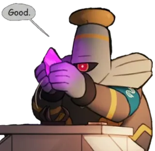 😀 Good. cartoon, character, glowing, ominous telegram sticker
