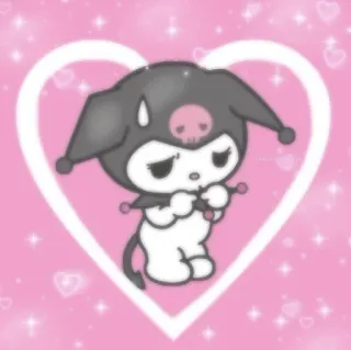 💕 Kuromi Kuromi, Sanrio, dibujos animados, lindo, kawaii, corazón telegram sticker