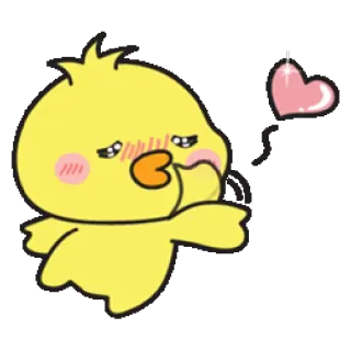 😘 мультик, утка, любовь, сердце, милый, животное, нежность whatsapp sticker