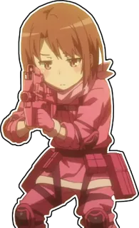 😑 anime, girl, weapon, gun, cute whatsapp sticker