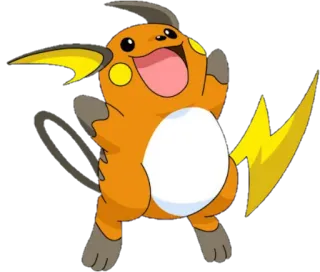 🔵 Raichu Pokemon Raichu, Pokémon, mignon, électrique, animal, dessin animé telegram sticker