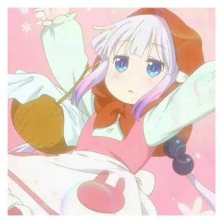 🛏 Kanna Kamui Miss Kobayashi's Dragon Maid animé, dragon, mignon, Kanna, Kamui telegram sticker