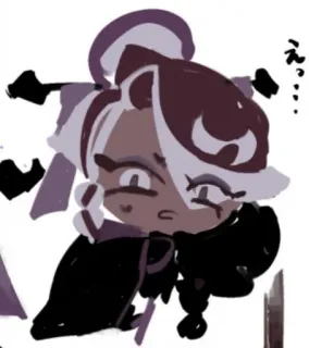 😒 え… cookie run, imut, bingung, anime, seni digital whatsapp sticker