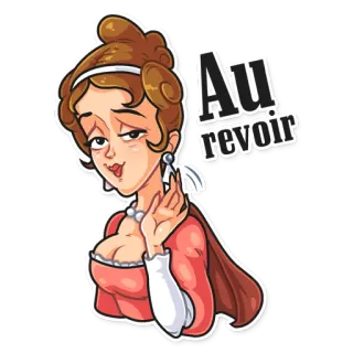 👋 Au revoir mulher, desenho animado, vestido, despedida, saudação telegram sticker