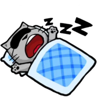 😴 zzz Katze, schlafend, müde, zzz, Cartoon, Tier, Bett telegram sticker
