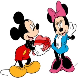 🎁 Mickey Mouse mickey mouse, minnie mouse, dibujos animados, disney, amor, corazón, san valentín telegram sticker