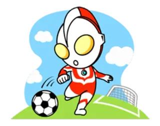 ⚽ Ultraman Ultraman, sepak bola, sepak bola, anime, kartun telegram sticker