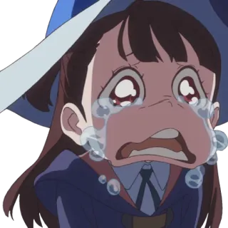 😭 Atsuko Kagari Little Witch Academia อนิเมะ, ร้องไห้, เศร้า, แม่มด, เวทมนตร์ telegram sticker