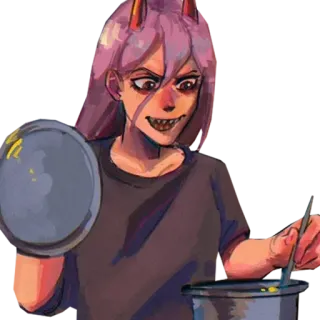 🍜 Power Chainsaw Man anime, power, chainsaw man, cooking telegram sticker