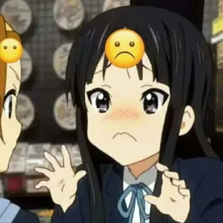 ☹️ Anime, Chica, Triste, Lindo, Emoji telegram sticker