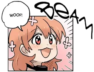 😍 WOOF! Anime, lindo, Chibi, Perro, Cachorro, Guau, Chica, Dibujo animado telegram sticker