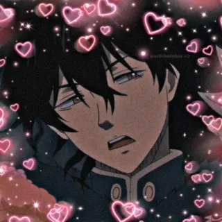 👑 anime, corazones, dibujos animados, personaje telegram sticker