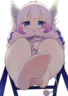 😳 Kanna Miss Kobayashi's Dragon Maid Anime, Kanna, Dragão, Fofo, Kawaii whatsapp sticker