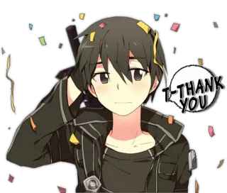 🎊 T-THANK YOU anime, manga, character, thank you, salute telegram sticker