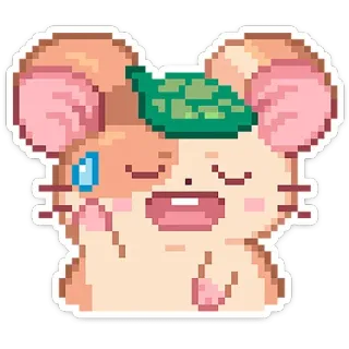 😓 햄스터, 귀여운, 동물, 픽셀 아트, 스티커, 만화, 귀여미, 애완동물 telegram sticker