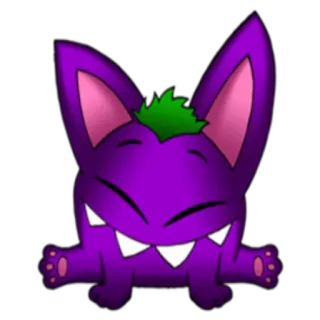 😊 monster, purple, cartoon, cute, fangs, animal telegram sticker