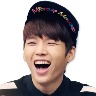 😆 Mickey Mouse 사람, 미소, 캡모자, 미키 마우스 telegram sticker