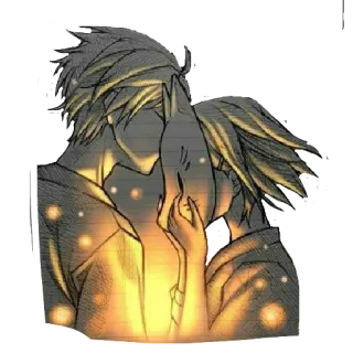🚻 поцелуй, аниме, маска, пара, романтика telegram sticker