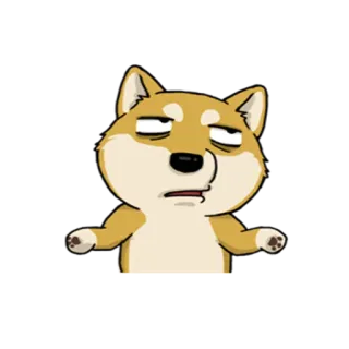 😑 doge, hond, shiba inu, meme, cartoon, grappig, sarcastisch, gebaar telegram sticker