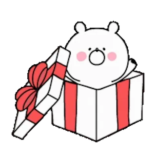 ❤️ cadeau, présent, nœud, ours, mignon, paquet, dessin animé telegram sticker