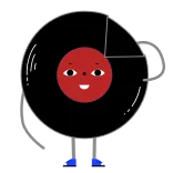 🤪 Vinile, Disco, Musica, Cartone animato, Antropomorfo, Personaggio, Retro whatsapp sticker