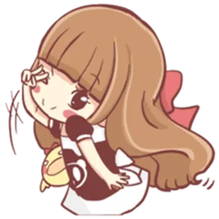 😜 스티커, 만화, 귀여운, 소녀, 애니메이션, 캐릭터 telegram sticker