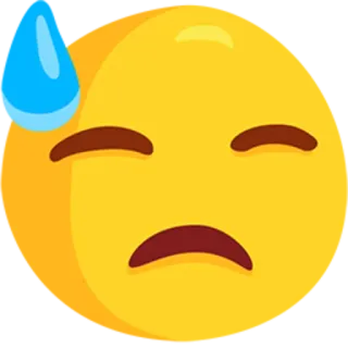 😓 Emoji, Visage, Sueur, Anxieux, Inquiet telegram sticker