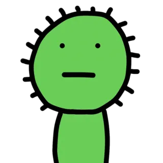 🦠 verde, dibujos animados, cara, personaje, simple, garabato telegram sticker