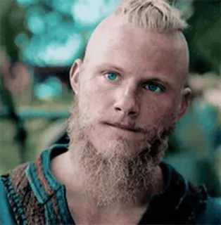 🪓 Bjorn Vikings ไวกิ้ง, นักรบ, เครา, นอร์ส, นอกรีต, ประวัติศาสตร์, รายการทีวี, ประวัติศาสตร์ telegram sticker