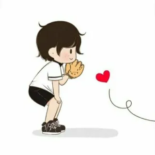 🤍 boy, heart, love, cartoon, child, cute telegram sticker
