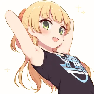 😙 STP Anime, Chica, Rubia, Lindo, Brillos, Personaje whatsapp sticker