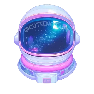 🌌 @CUTEENOCART astronaut, space, helmet, stars, purple, cute telegram sticker