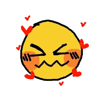 🥰 emoji, kartun, hati, cinta, kawaii, imut telegram sticker