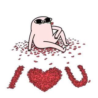 🙂 I ❤️ U 愛, ハート, 漫画, ロマンス, 愛情 telegram sticker