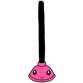 😏 rosa, desatascador, dibujos animados, inodoro, limpieza telegram sticker