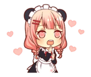 😘 Anime, Maid, Kawaii, Chibi, Cuori, Carino, Manga telegram sticker
