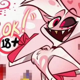 🌟 Angel Dust Hazbin Hotel OK! 만화, 성인, 애니메이션, 호텔, 캐릭터 telegram sticker