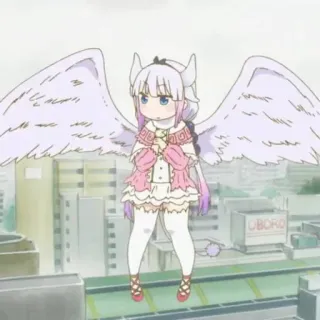 ☁️ Kanna Kamui Miss Kobayashi's Dragon Maid Anime, Kawaii, Kanna, Drago, Ali, Carino telegram sticker