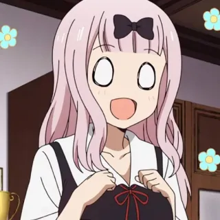 🥰 Chika Fujiwara Kaguya-sama: Love Is War anime, cartoon, chika fujiwara, kawaii, cute, pink hair whatsapp sticker