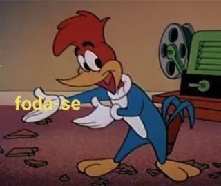 👍 Woody Woodpecker foda-se Woody Woodpecker, cartone animato, animato, slang, insulto, uccello, personaggio, vintage whatsapp sticker