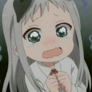 🖤 Anime, Płacz, Smutny, Emocjonalny, Dziewczyna, Kreskówka telegram sticker