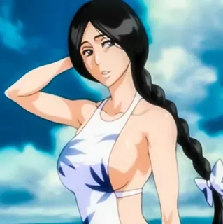 👙 Retsu Unohana Bleach anime, character, woman, beach, swimsuit telegram sticker