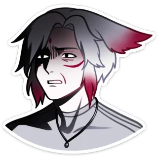 😕 Anime, Renard, Agacé, Détresse, Personnage, Autocollant whatsapp sticker