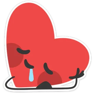 ❤️ cuore, triste, piangere, emozione, cartone animato whatsapp sticker