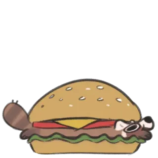 🍔 burger, food, cartoon, sandwich telegram sticker