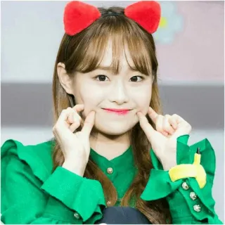 🍓 소녀, 빨간 리본, 한국, 귀여운, 인물 사진 telegram sticker