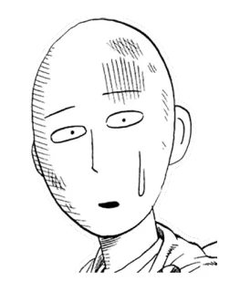 😰 Saitama One-Punch Man saitama, one punch man, anime, manga, hero, bald telegram sticker