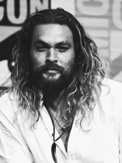 🍻 Jason Momoa Джейсон Момоа, Актер, Мужчина, Знаменитость, Аквамен, Черно-белый telegram sticker